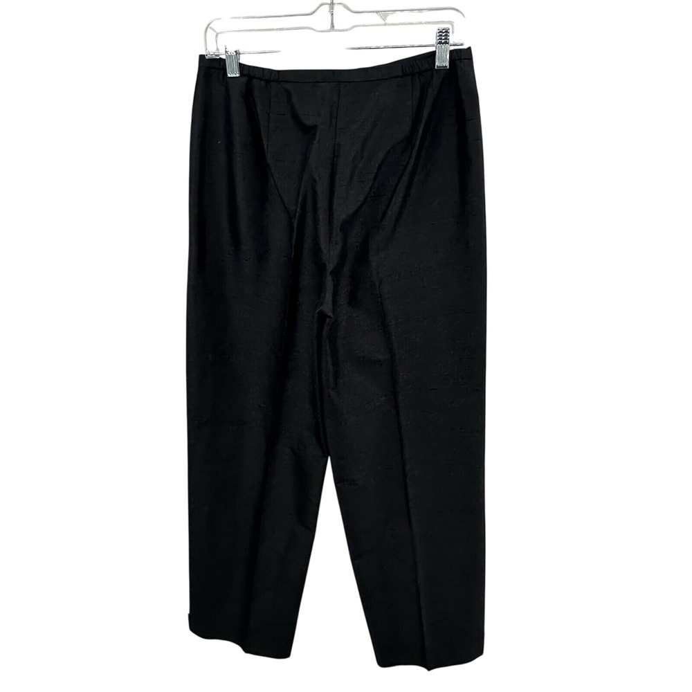 Canvasbacks Women 8 Black 100% Silk Dress Pants Tailored Pleated Vintage USA